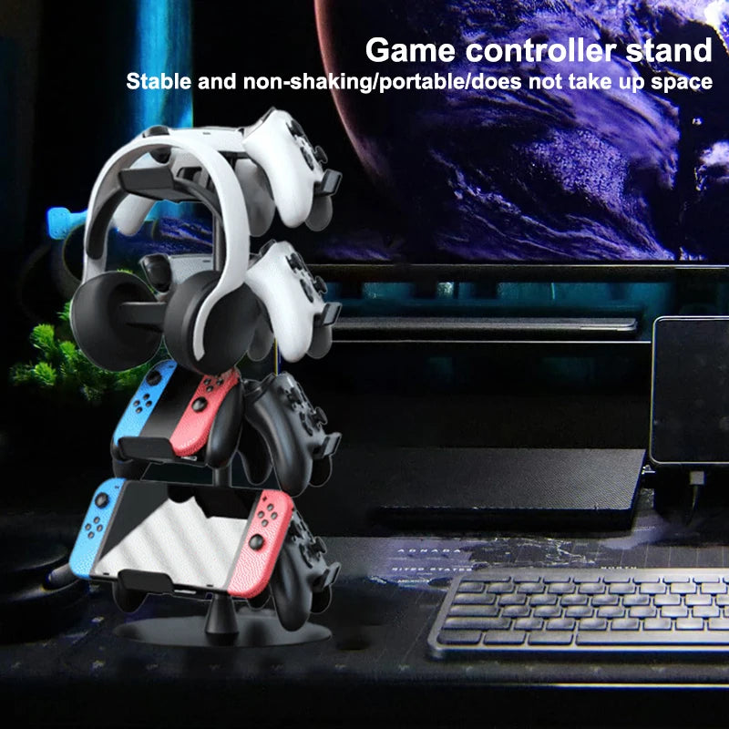 3-Tier Game Controller Stand, Holds 12 Controllers, Black Controller Organizer Compatible For PS5,4/One/Switch Pro