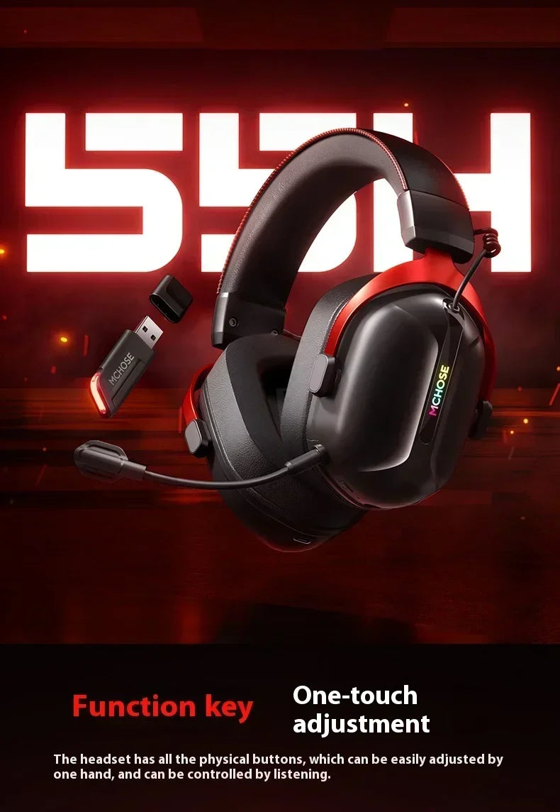 MCHOSE S9 Pro E-sport Gaming Headphone 3-mode Wireless Aluminum Alloy AI Noise Reduction Gaming Headset Gaming Accessory Custom