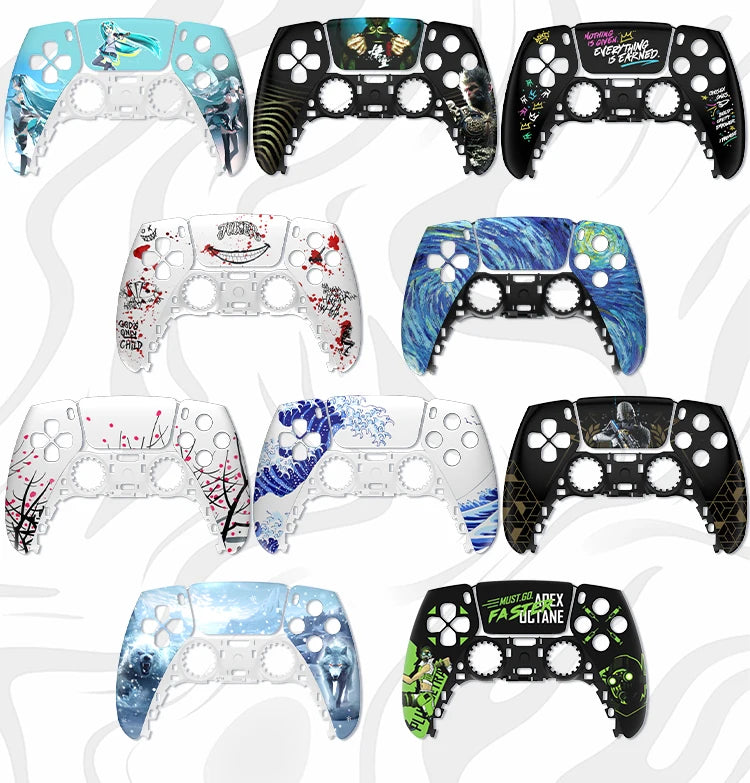 Redesigned and replaced front shell touchpad compatible with PS5 controller BDM-010, 020, 030, 040, 050-James、Jinx pattern