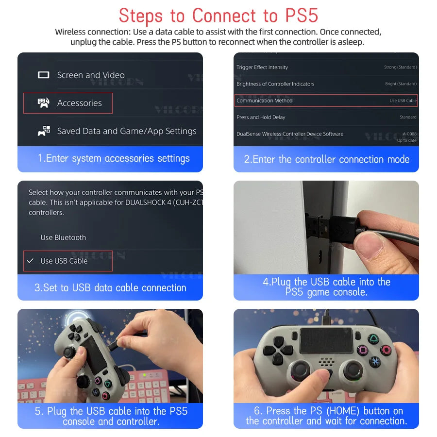 Wireless Gamepad for PS5 Bluetooth-compatible Game Controller for Playstation 5/PS5 Slim/PS5 Pro Joystick with Macro Programming
