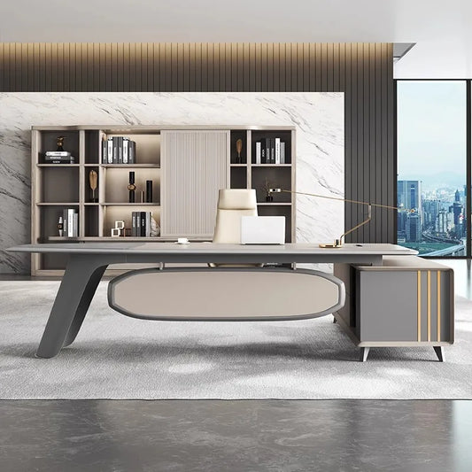 Modern And Luxury Light-Atmospheric Boss's Desk Simple And Elegant Office Supervisor's Desk Made Of Wood Modular
