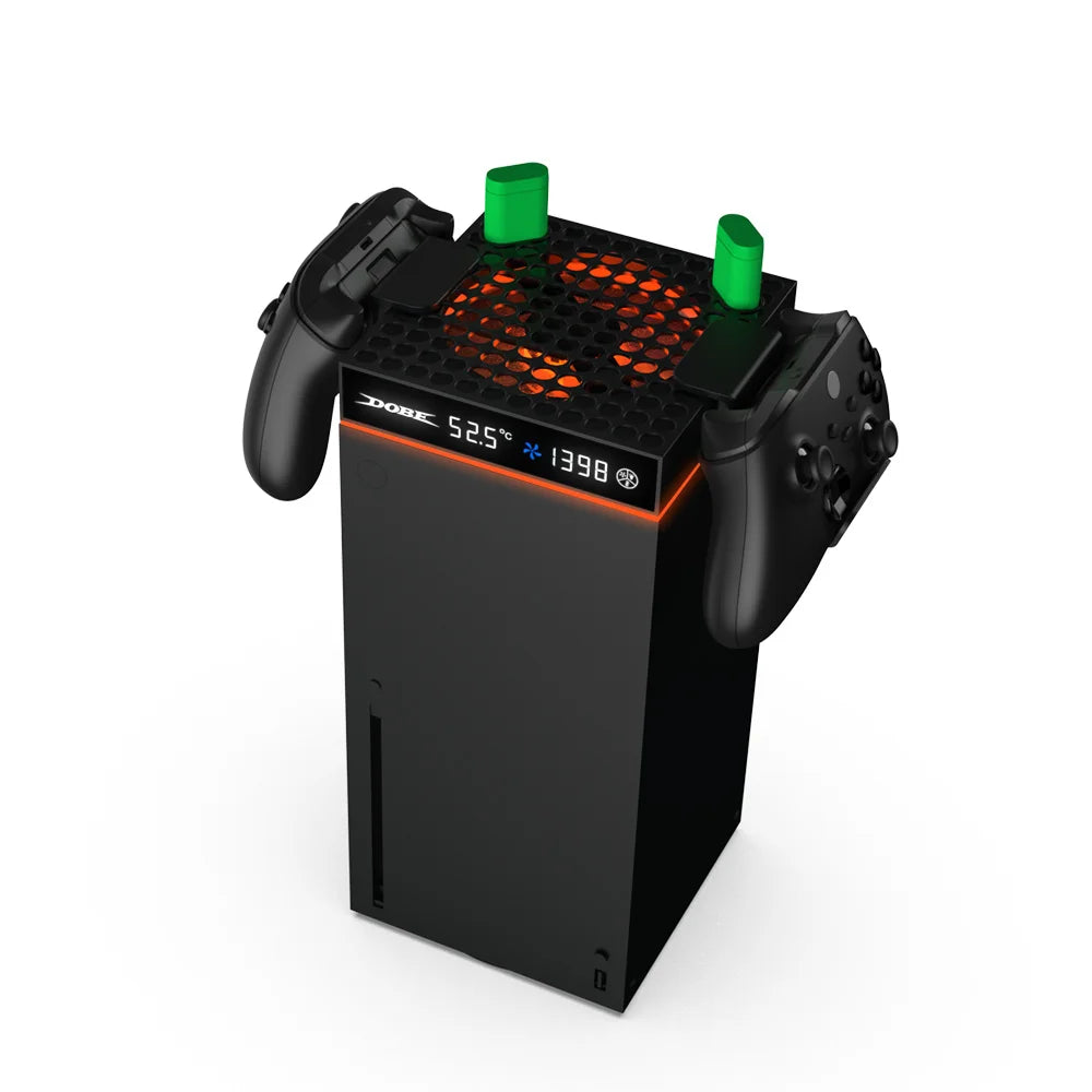 Cooling Fan for Xbox Series S/X With Daul Battey RGB Led Intelligent high-speed temperature control fan For Xbox Series X