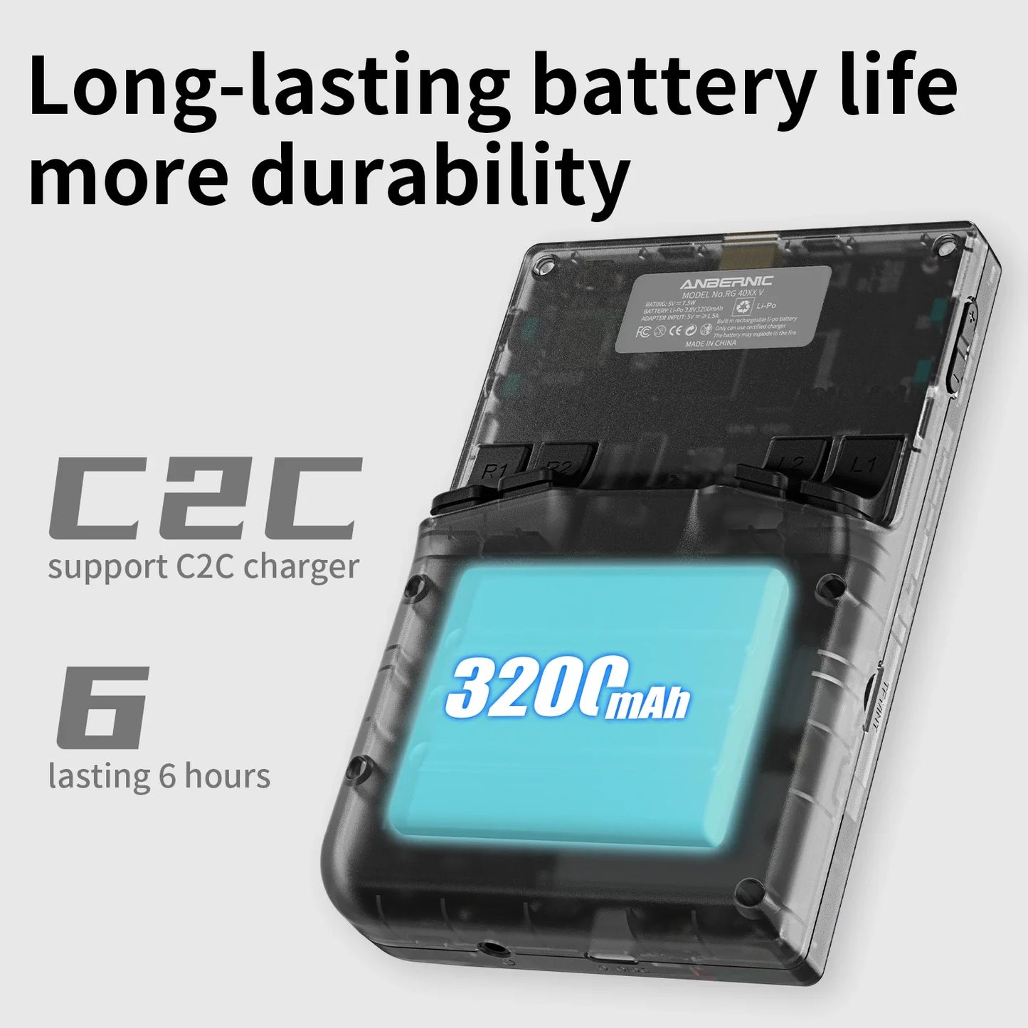 AMPOWN ANBERNIC RG40XX V Handheld Game Players 4.0''IPS Linux Video Retro Game Console Portable Gaming Console Spelcomputer Met