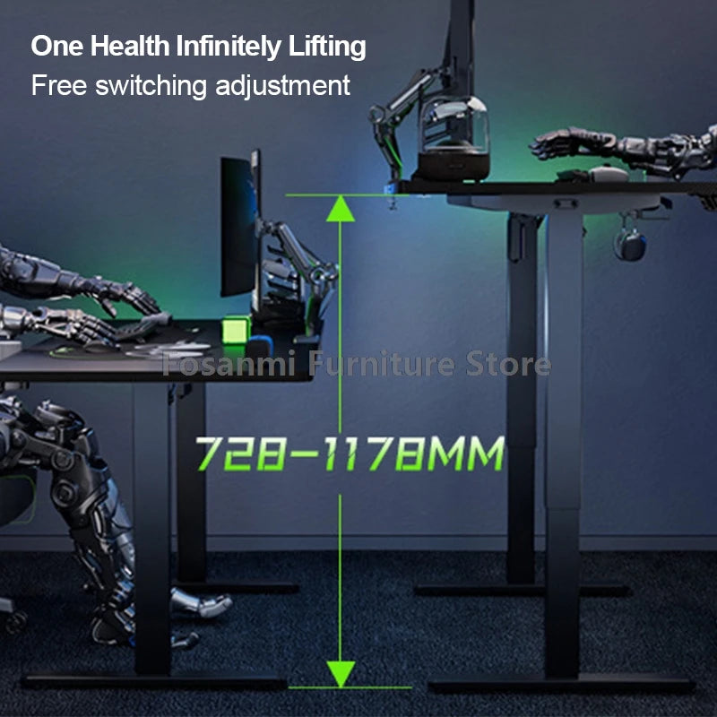 Electric Adjustable Height Computer Desk Carbon Fiber Gaming Table for Home Sturdy and Spacious Room Motion Desk Standing Table