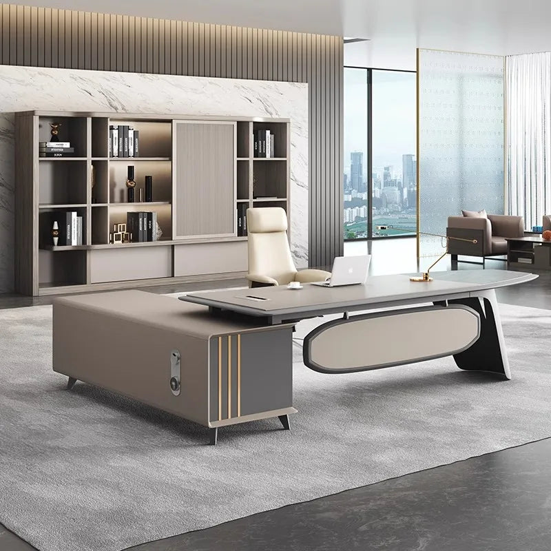Modern And Luxury Light-Atmospheric Boss's Desk Simple And Elegant Office Supervisor's Desk Made Of Wood Modular