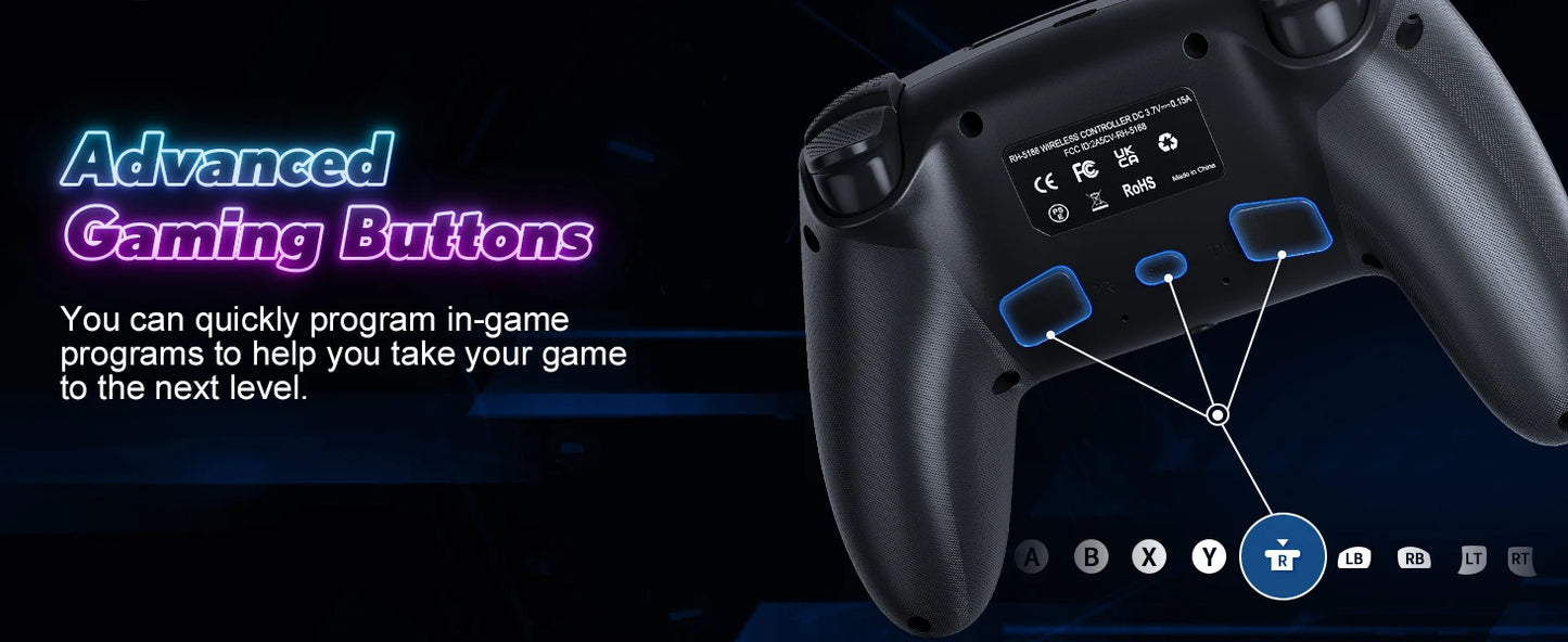 Ps5 Wireless Controller For Ps5 Console Gaming Controller Bluetooth Gamepad With Turbo Dual Sense Vibrate Programming