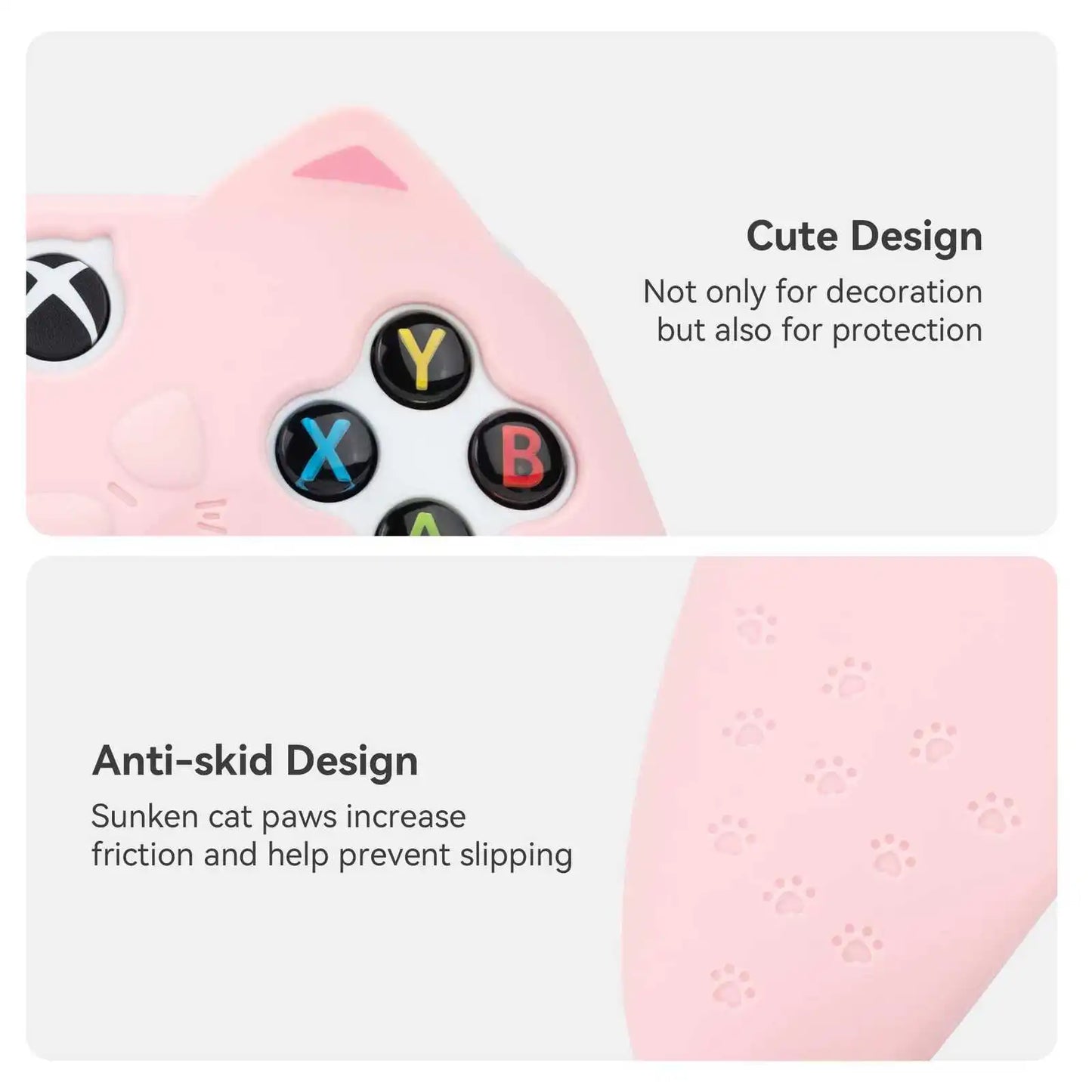 GeekShare Protective Case for Xbox Series X Controller Soft Silicone Cover Skin,Controller Skin+Customized Sticker+2*Thumb Grips