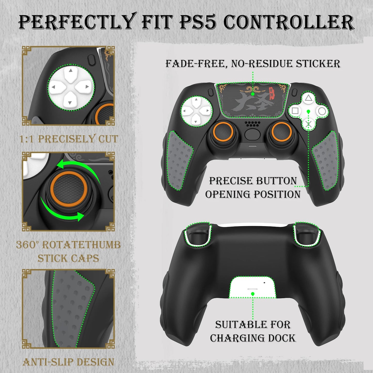 IINE SILICONE PROTECTIVE CASE SET for PS5 CONTROLLER
