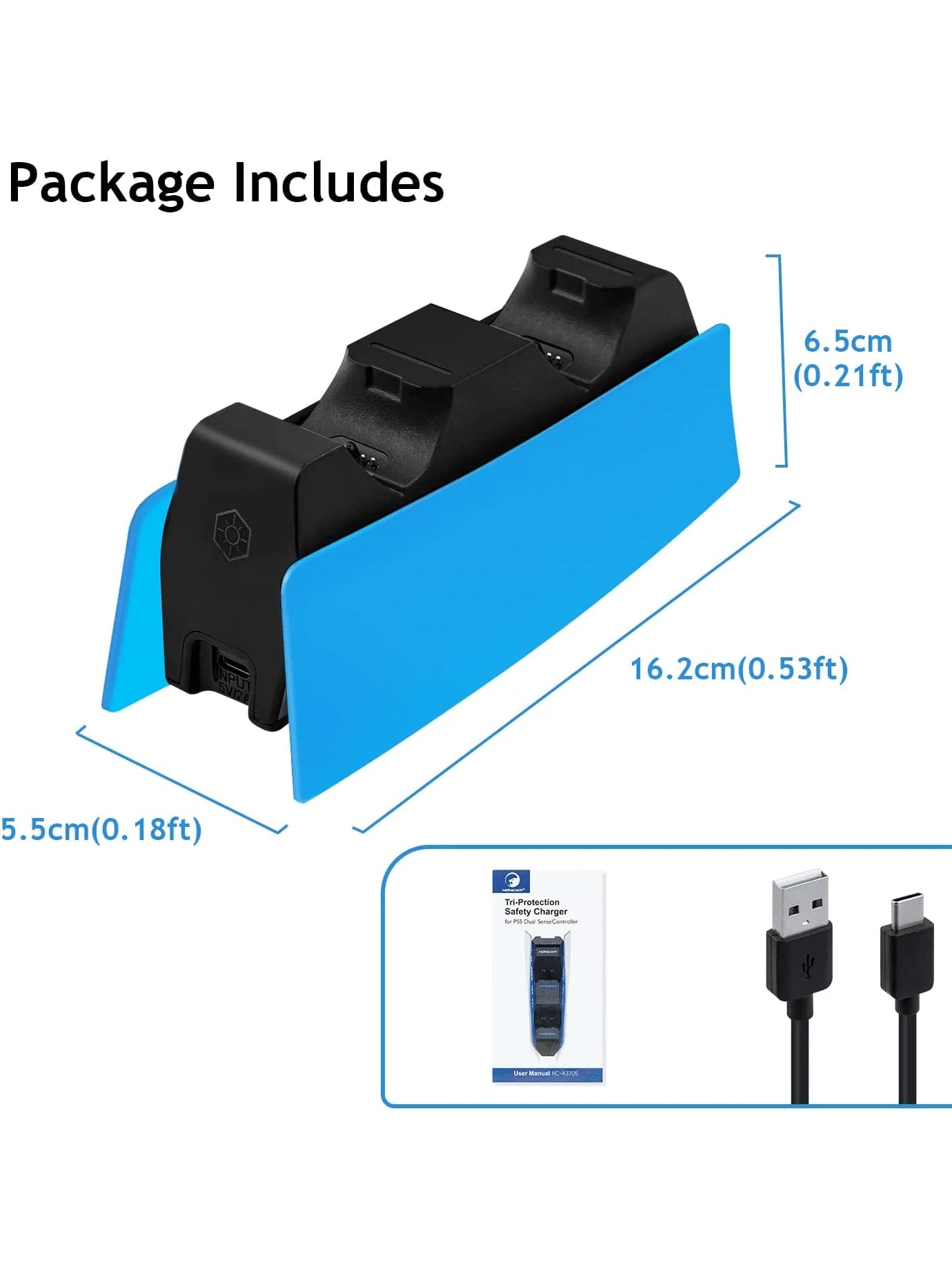 Controller Charging Station with Dual Fast Charger Dock for PS5 DualSense Wireless Controller with LED Charging Indicators