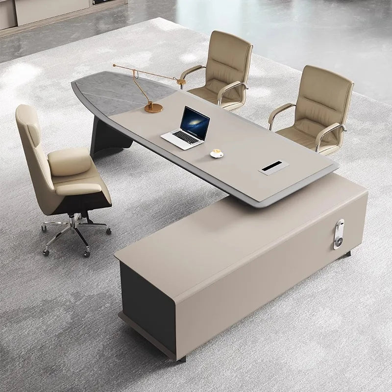 Modern And Luxury Light-Atmospheric Boss's Desk Simple And Elegant Office Supervisor's Desk Made Of Wood Modular