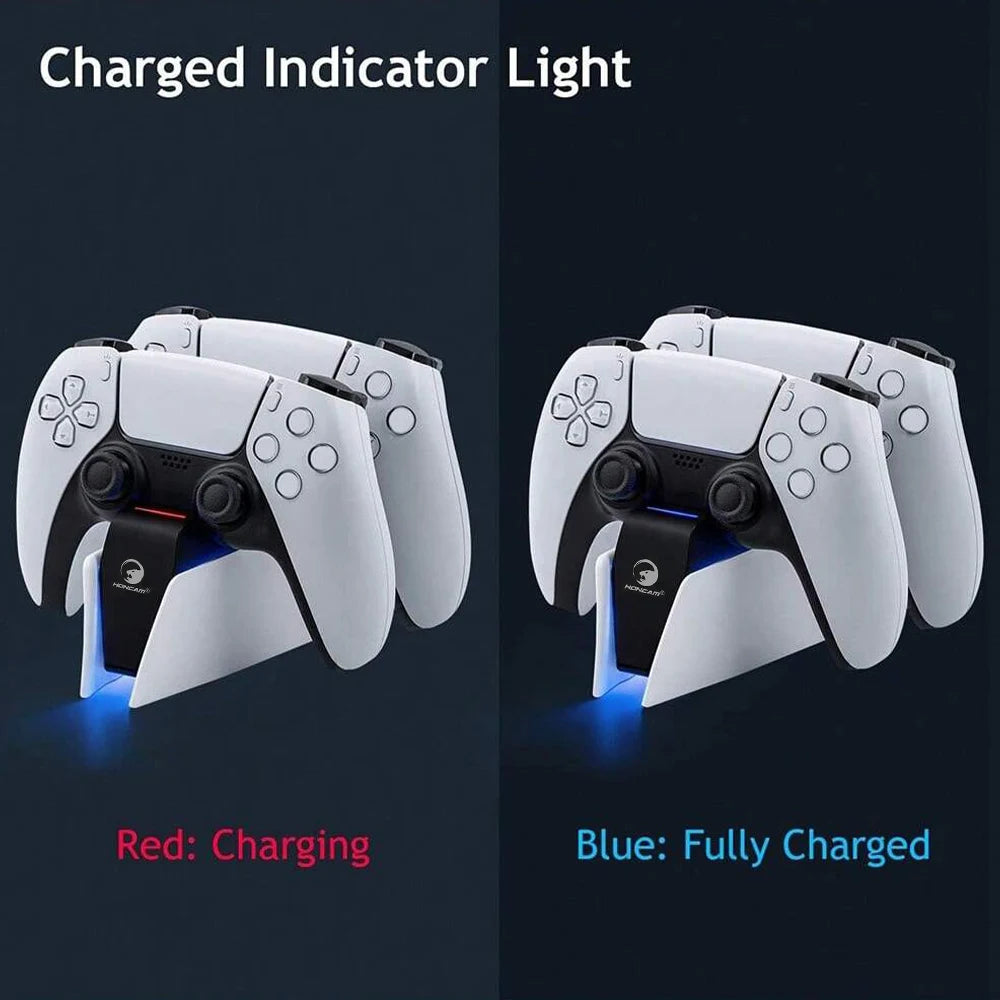 Controller Charging Station with Dual Fast Charger Dock for PS5 DualSense Wireless Controller with LED Charging Indicators