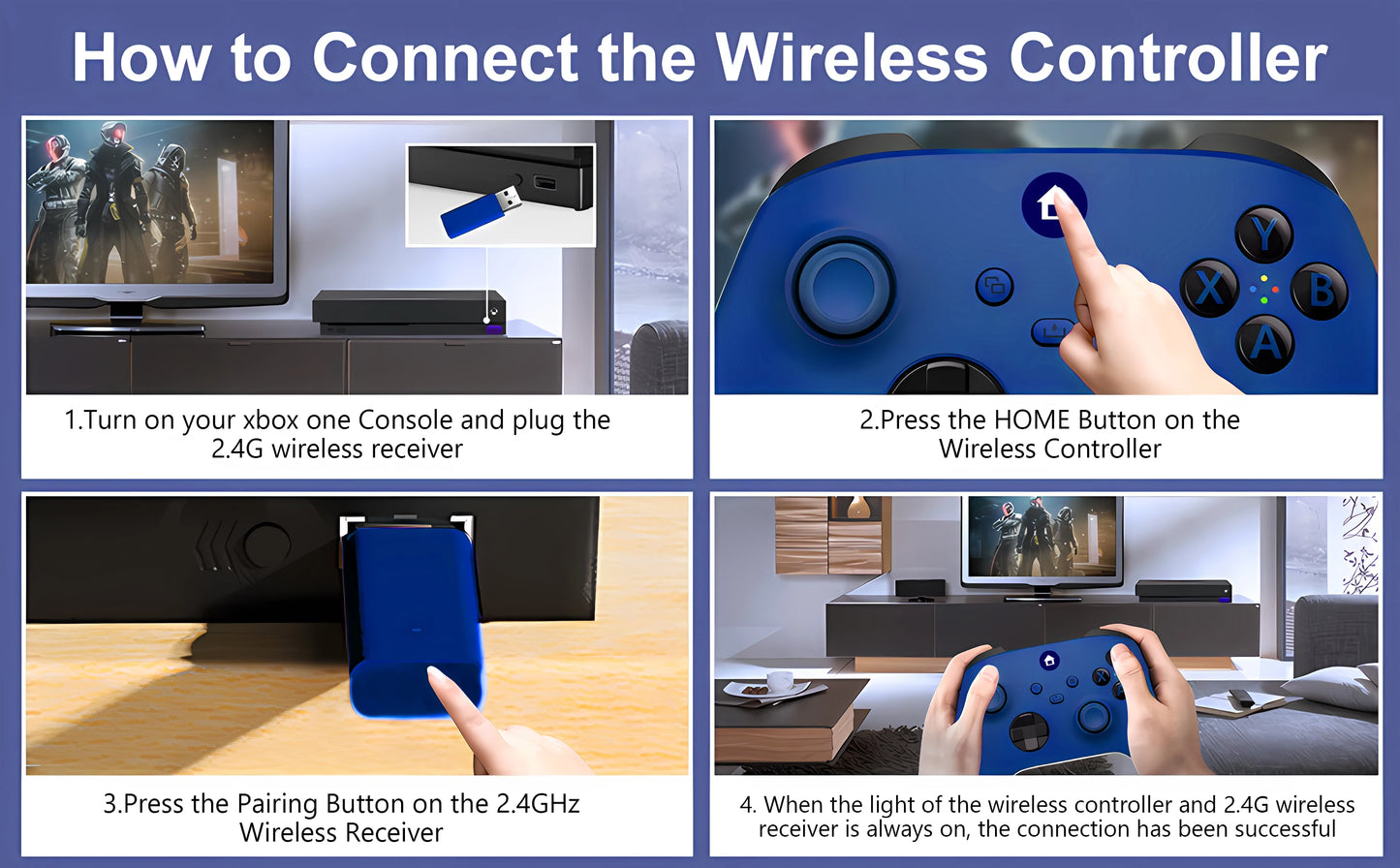 Xbox One Controller 2.4G Wireless Game Controller For Xbox one Series X/S With 2.4G Adapter Receiver For Windows PC Gamepad Gift