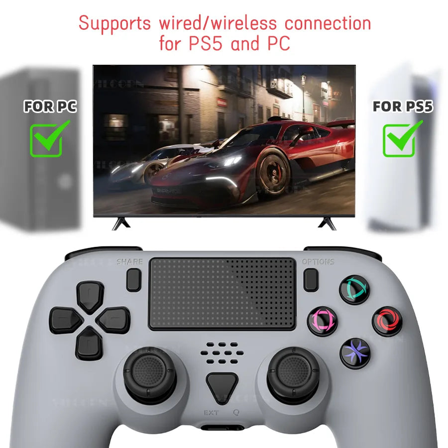 Wireless Gamepad for PS5 Bluetooth-compatible Game Controller for Playstation 5/PS5 Slim/PS5 Pro Joystick with Macro Programming
