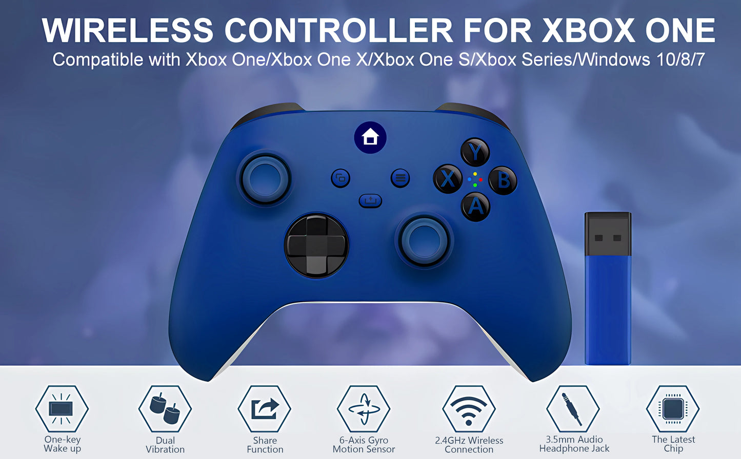 Xbox One Controller 2.4G Wireless Game Controller For Xbox one Series X/S With 2.4G Adapter Receiver For Windows PC Gamepad Gift
