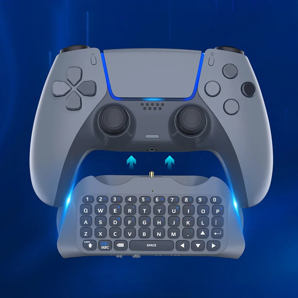 Wireless Controller Keyboard Bluetooth-Compatible 3.0 Controller Chat Pad 3.5mm Gaming Handle Keyboard for PS5 Gamepad