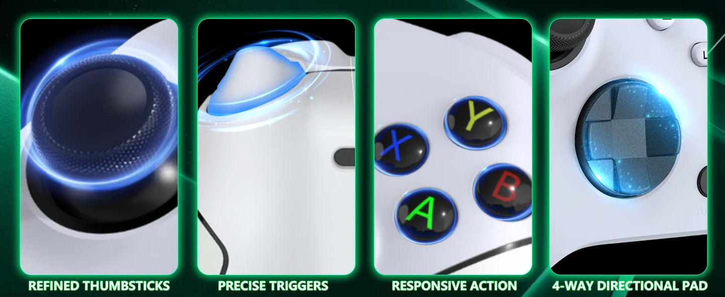 Upgraded 7 Colors RGB Wireless Controller XB023 for XBOX,Steam,Windows with Dual Vibration ,AUTO TURBO Function&Programmable