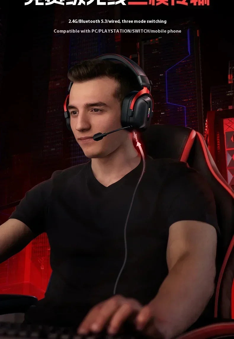 MCHOSE S9 Pro E-sport Gaming Headphone 3-mode Wireless Aluminum Alloy AI Noise Reduction Gaming Headset Gaming Accessory Custom