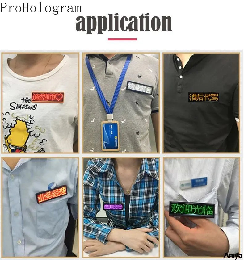 LED Name Badge Multi-color LED Display DIY Programmable Scrolling Message Light Board Mobile Control Text Message Light Board