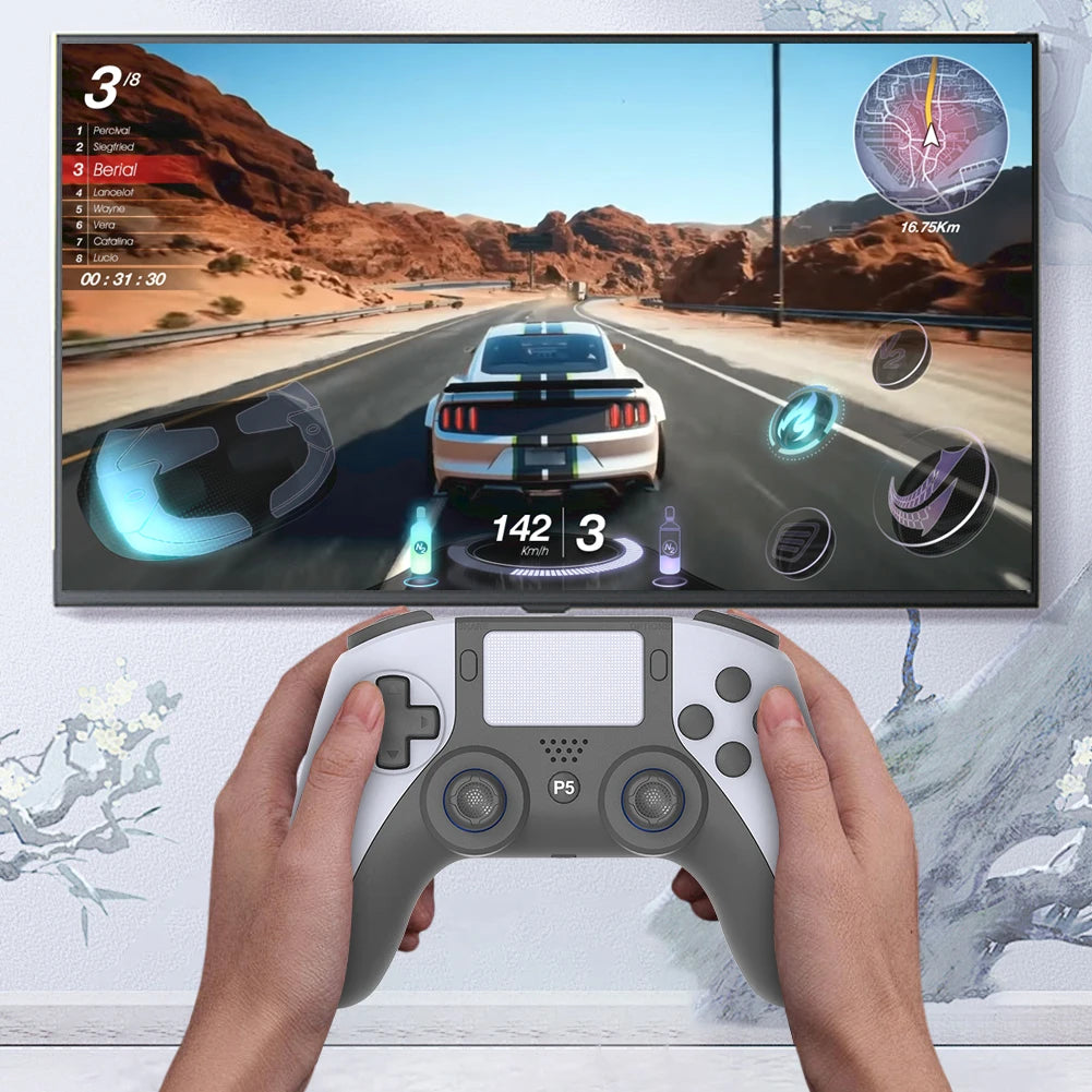 Wireless Gamepad For PS5 PS5 Slim PC Bluetooth4.0 Gaming Controller Dual Vibration Controller 6 Axis Gyro/Turbo Joystick Gamepad