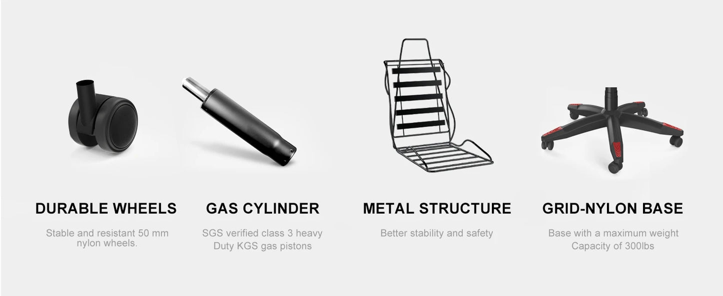 Gaming Chair with LED Gaming Chair Gamer Chairs RGB Light Lighting Computer Chair Height Adjustable Ergonomic Office Chair