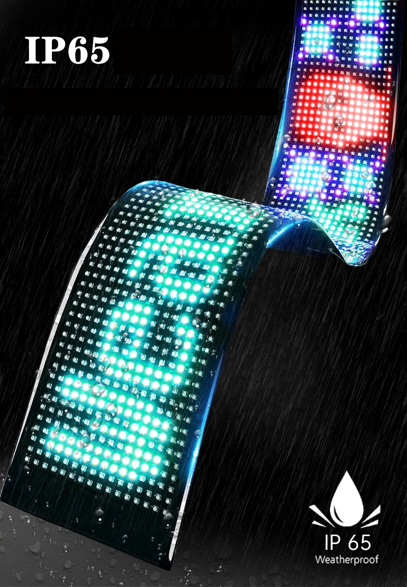 LED AD Display Pixel Devil Eye Message Panel Screen Scrolling Sign Board Ultra thin Soft Flexible Advertising Light Car Display