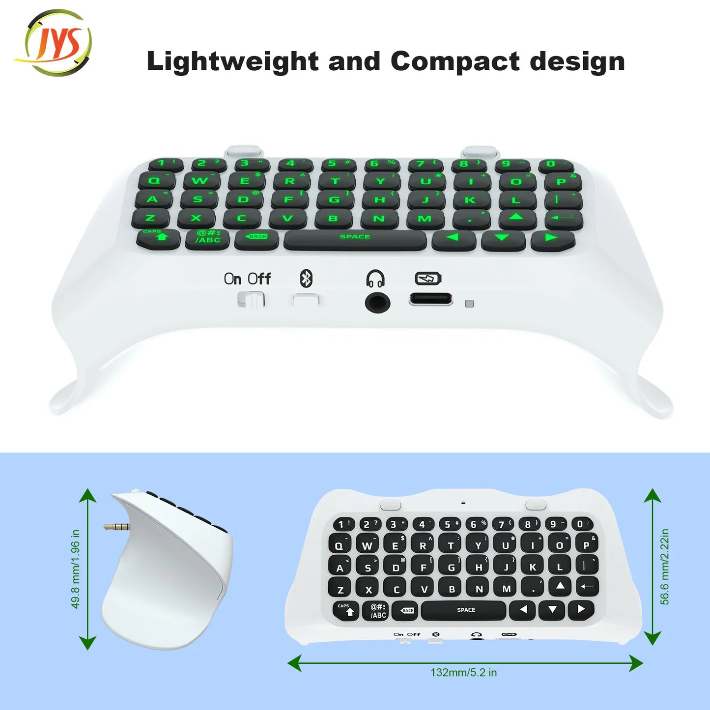 Controller Keyboard Bluetooth-Compatible Wireless Keyboard Green Backlight Built-in Speaker for PS5 Elite Handle