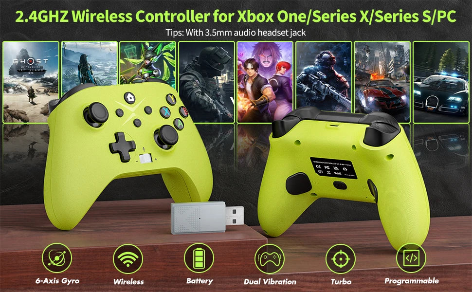 Game Controller For XBOX ONE ,XBOX SERIS S,X Gaming Joystick  2.4G Wireless Controllers Handle PC Control Windows 7/8/10 Gamepad