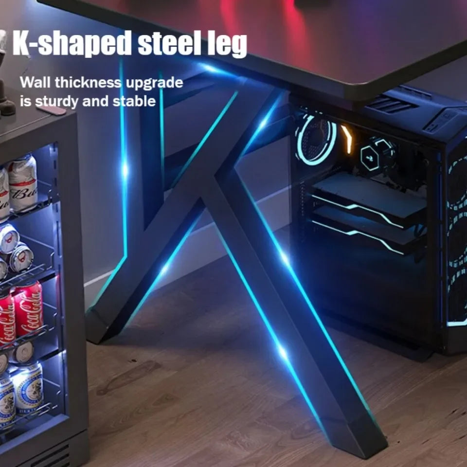 Electron Sports Game Table Conform To Human Body Engineering Gamer Computer Table K-shaped Luxurious Modern Simple Bedroom Desk