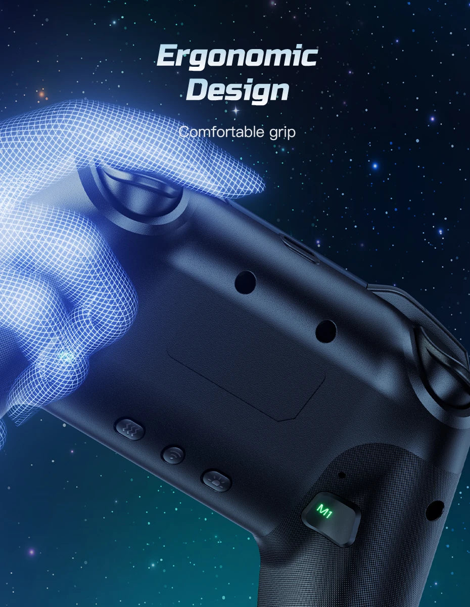 Switch Controller, LED Star Wireless Pro Controller for Switch/Lite/OLED, Multi-Platform Windows PC/IOS/Android Controller with