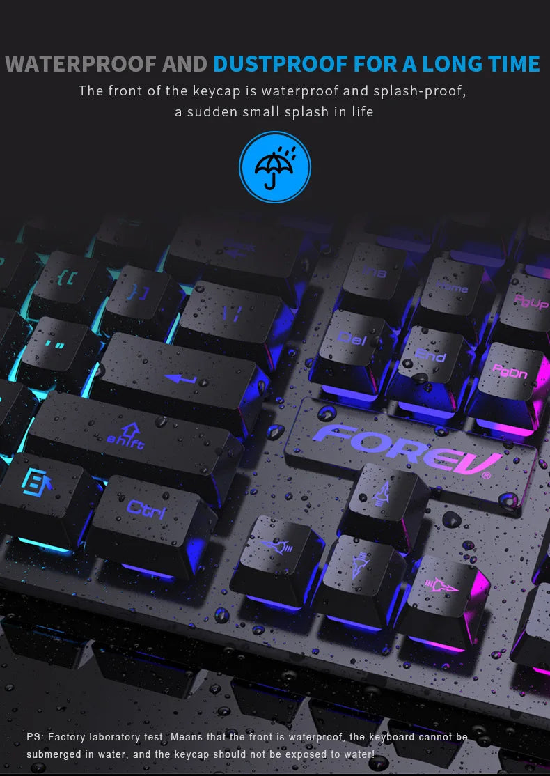104 Keys Backlit Mechanical Keyboard Wired RGB Gaming Mouse Set for Laptop Desktop Ergonomics Luminous Mouse Set PC Accessories