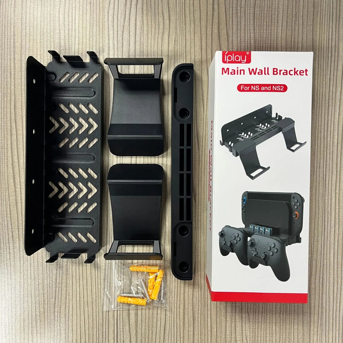Wall Mounted Host Stand for Switch 2 Game Console Game Console Wall Mounted Holder Bracket Metal Wall Mount W/ Controller Hook