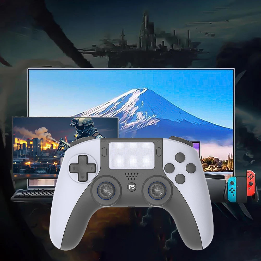 Wireless Gamepad For PS5 PS5 Slim PC Bluetooth4.0 Gaming Controller Dual Vibration Controller 6 Axis Gyro/Turbo Joystick Gamepad