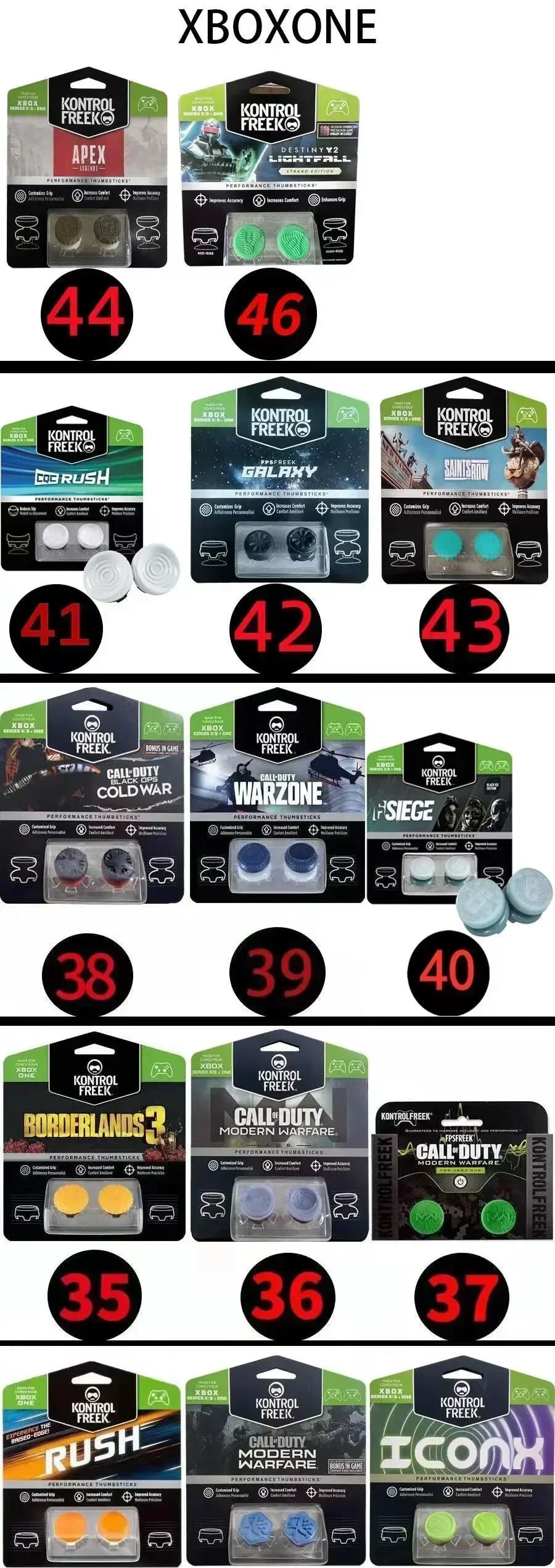 Freek Galaxy Performance Thumb Grip Caps Silicone Analog Stick Protect Non-Slip Cap Cover For Xbox one Series S/X Controller