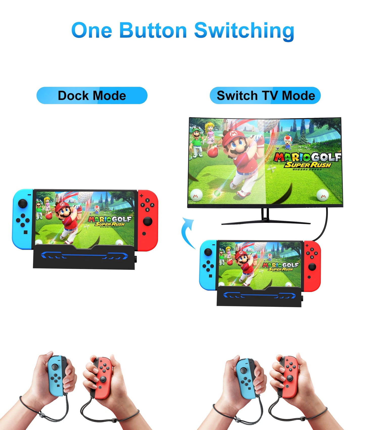 Switch Docking Station For Nintendo Switch OLED/Nintendo Switch Accessories,Portable TV Docking Station with 4K Adapter