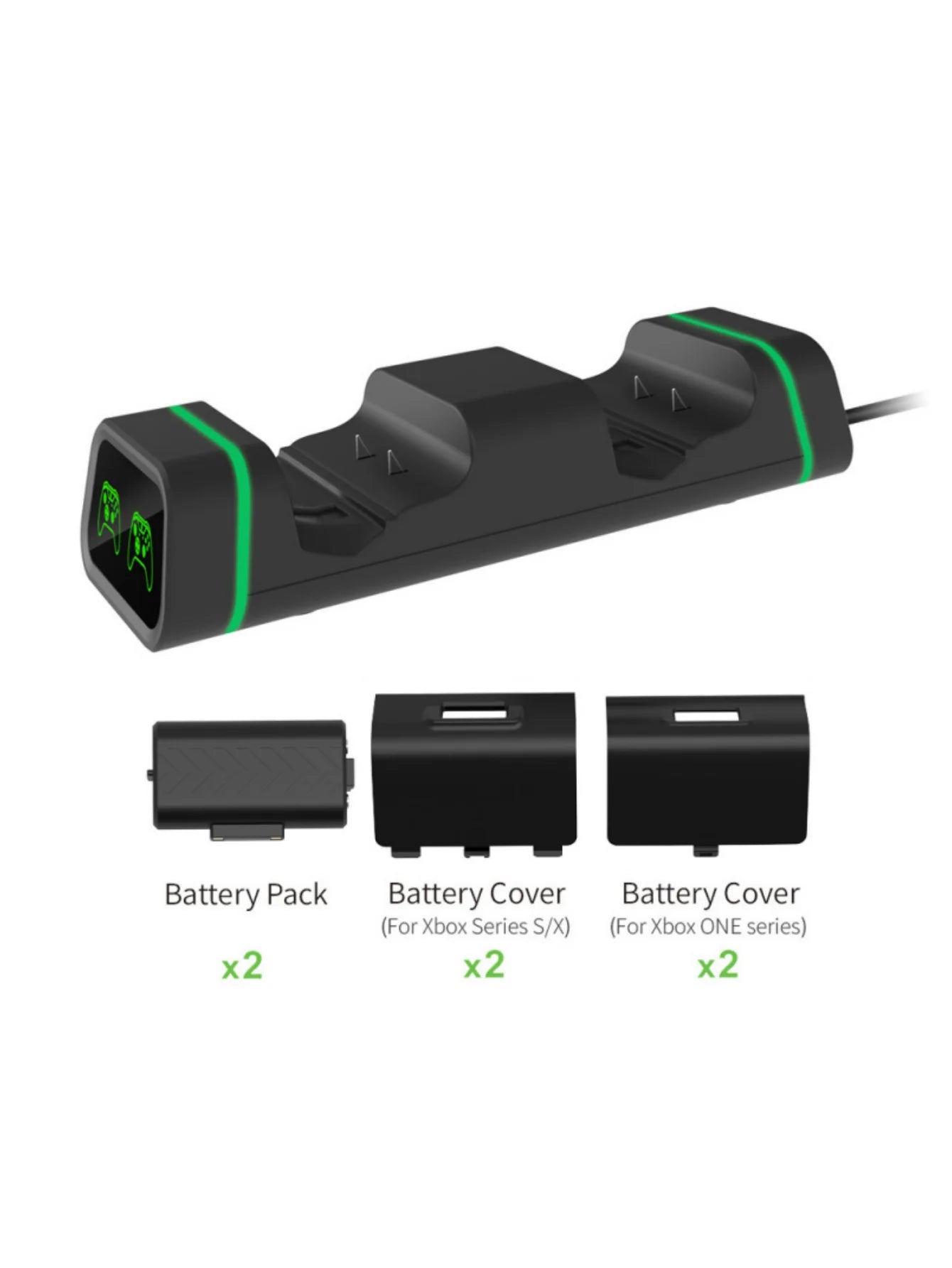 FOR XboxOne Console Dual Wireless Controller with Charging Dock Compatible with XboxSeries S X Controller Charger