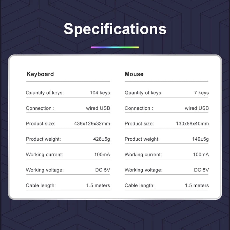 104 key Backlit Mechanical Keyboard Wired Gaming Keyboard waterproof Luminous keyboard And Mouse Set for Gamer PC Laptop Office