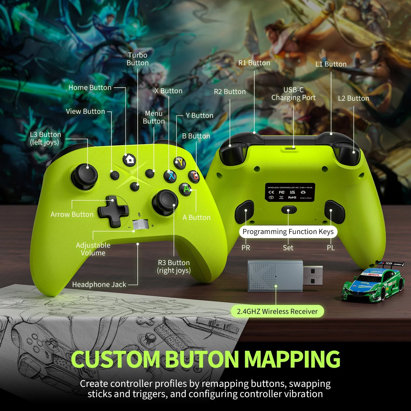 Game Controller For XBOX ONE ,XBOX SERIS S,X Gaming Joystick  2.4G Wireless Controllers Handle PC Control Windows 7/8/10 Gamepad