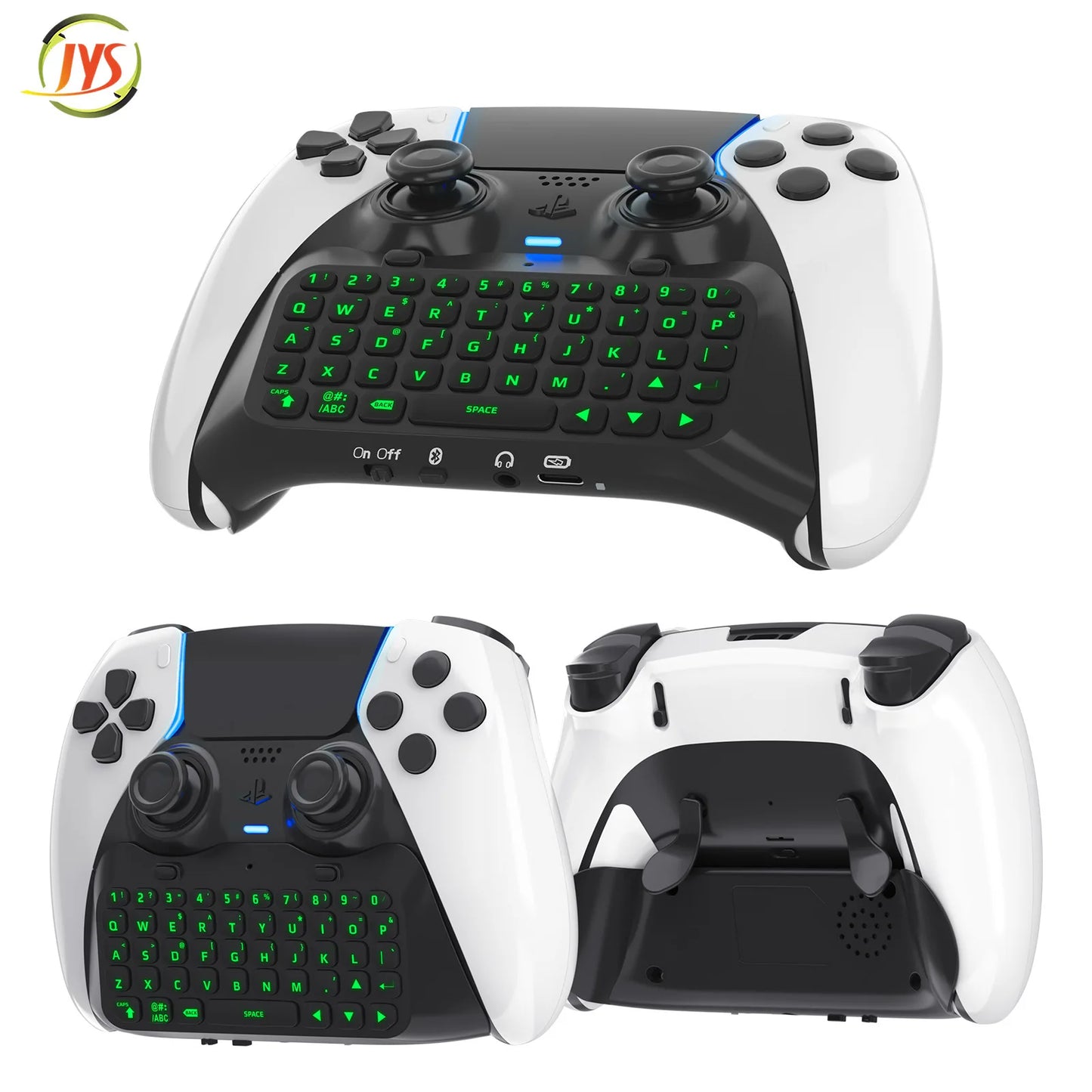 Controller Keyboard Bluetooth-Compatible Wireless Keyboard Green Backlight Built-in Speaker for PS5 Elite Handle