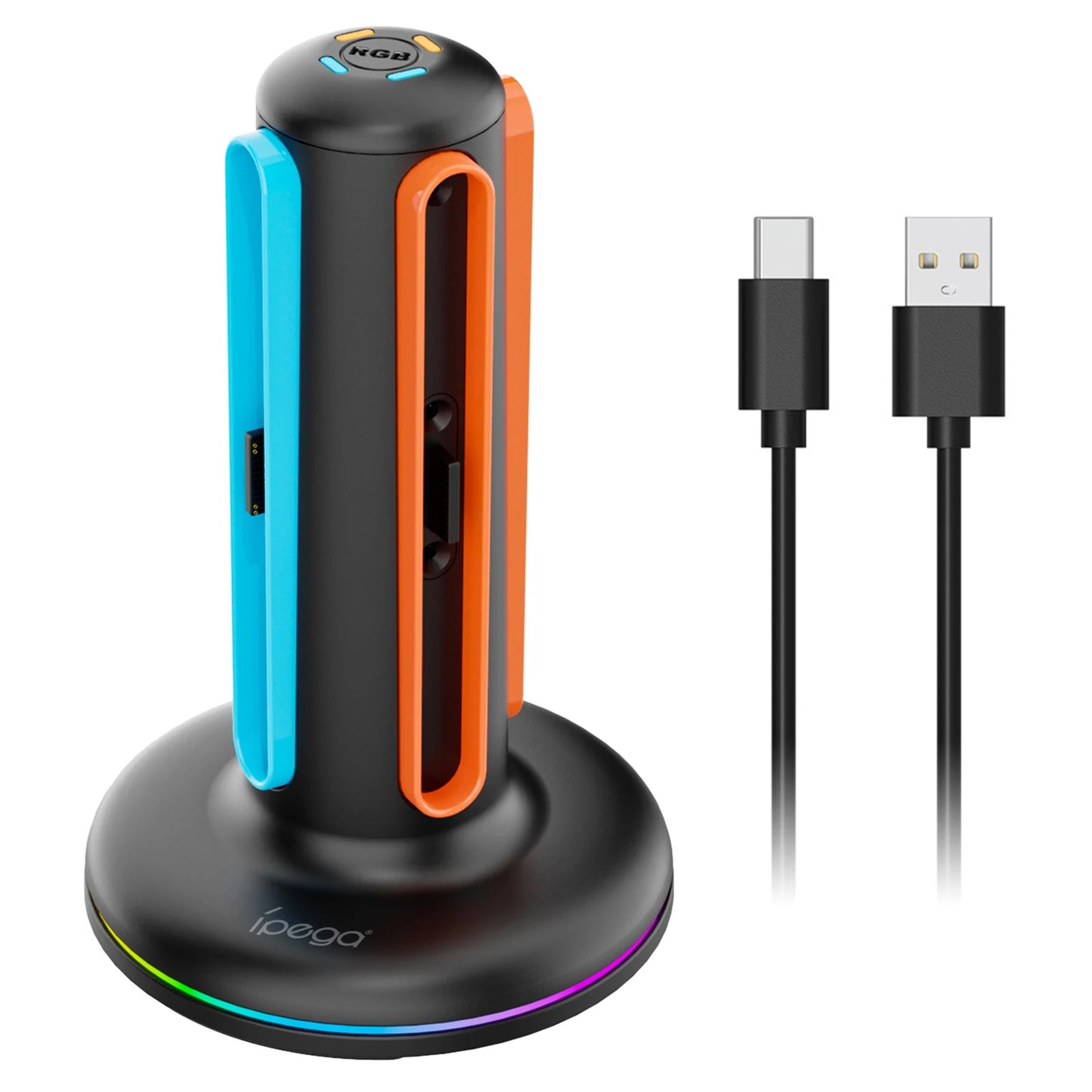 Switch 2 Controller Charger for Joy-pad 2 Charging Dock with 9 Light Modes for Switch 2 Charger Station for N-S 2 with USB Cable