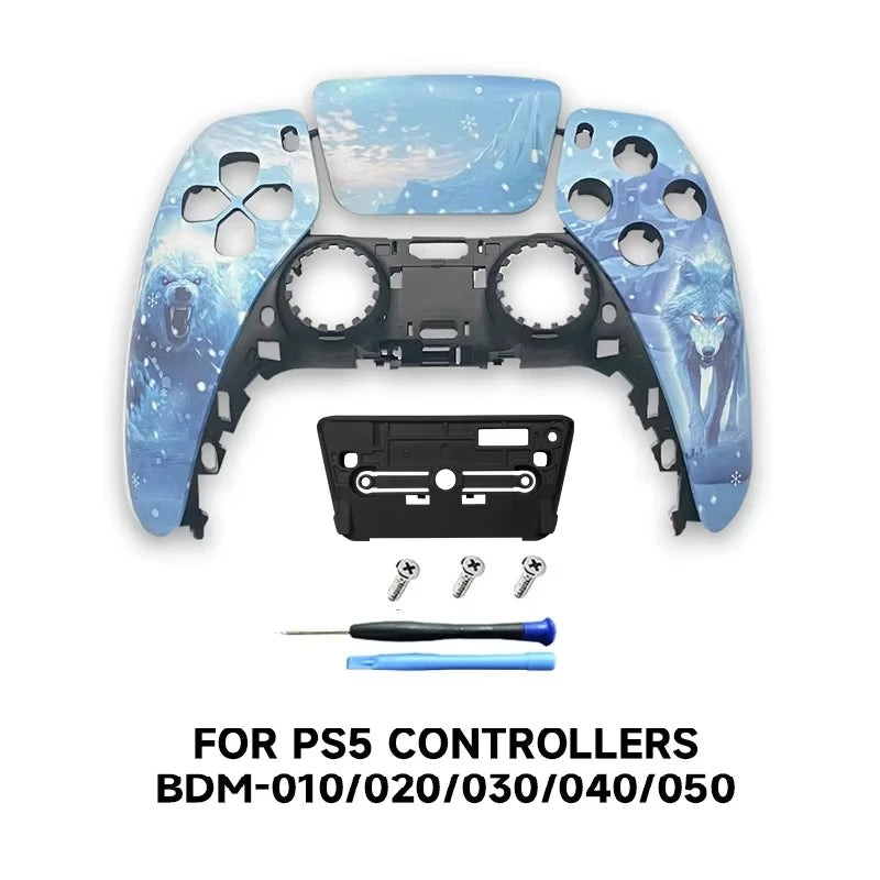 Redesigned and replaced front shell touchpad compatible with PS5 controller BDM-010, 020, 030, 040, 050-James、Jinx pattern