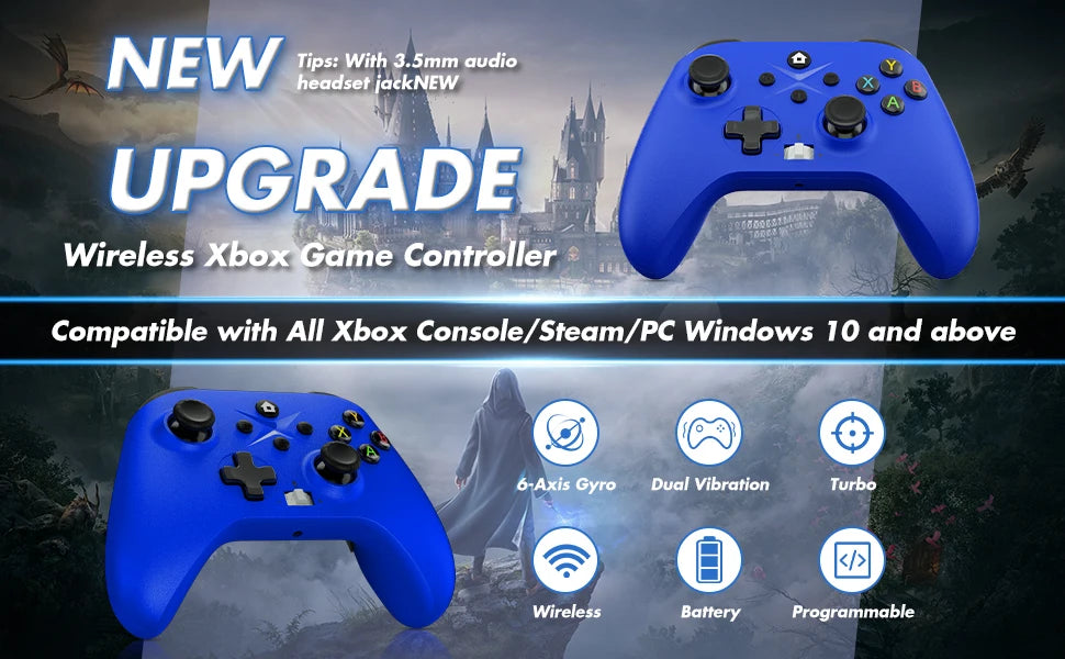 2.4g Wireless Controller For Xbox One ,Xbox Seris S ,Xbox Series X Pc Console Dual Vibra With Six Axis Gyroscope Game Gamepad