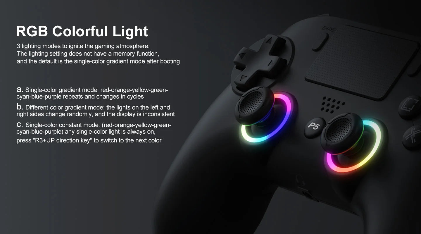 Wireless Game Controller For PS5 RGB Light Vibration Bluetooth Connection Gamepad For PlayStation 5 PS5 Slim Video Game Console