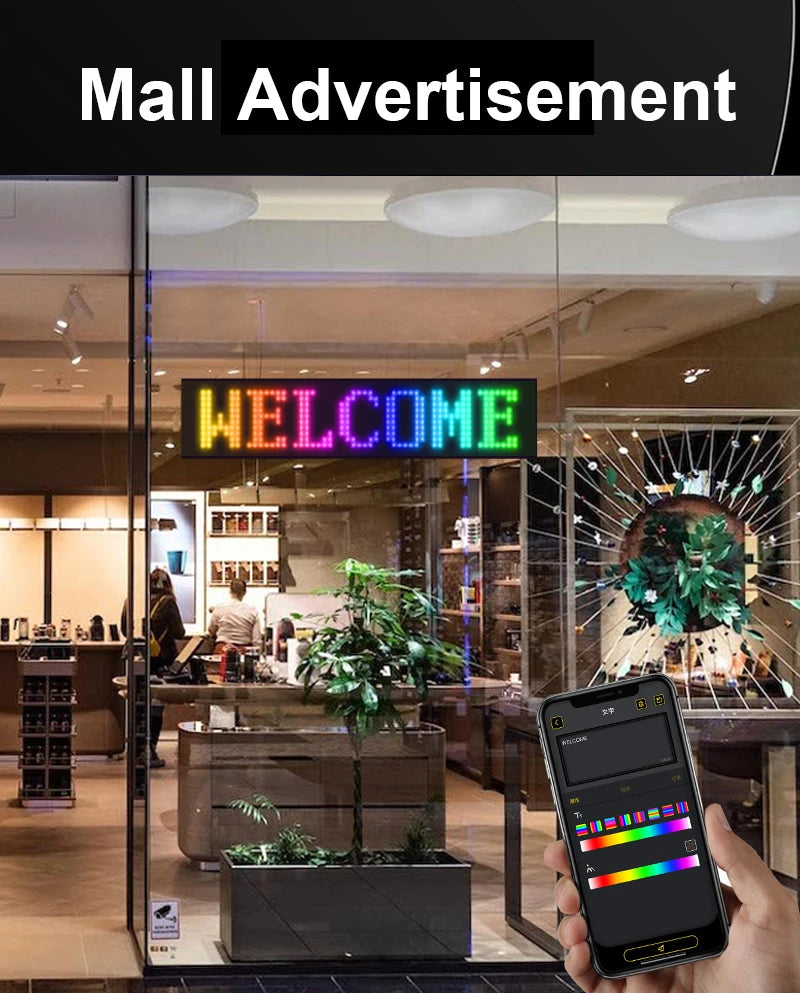 LED AD Display Pixel Devil Eye Message Panel Screen Scrolling Sign Board Ultra thin Soft Flexible Advertising Light Car Display