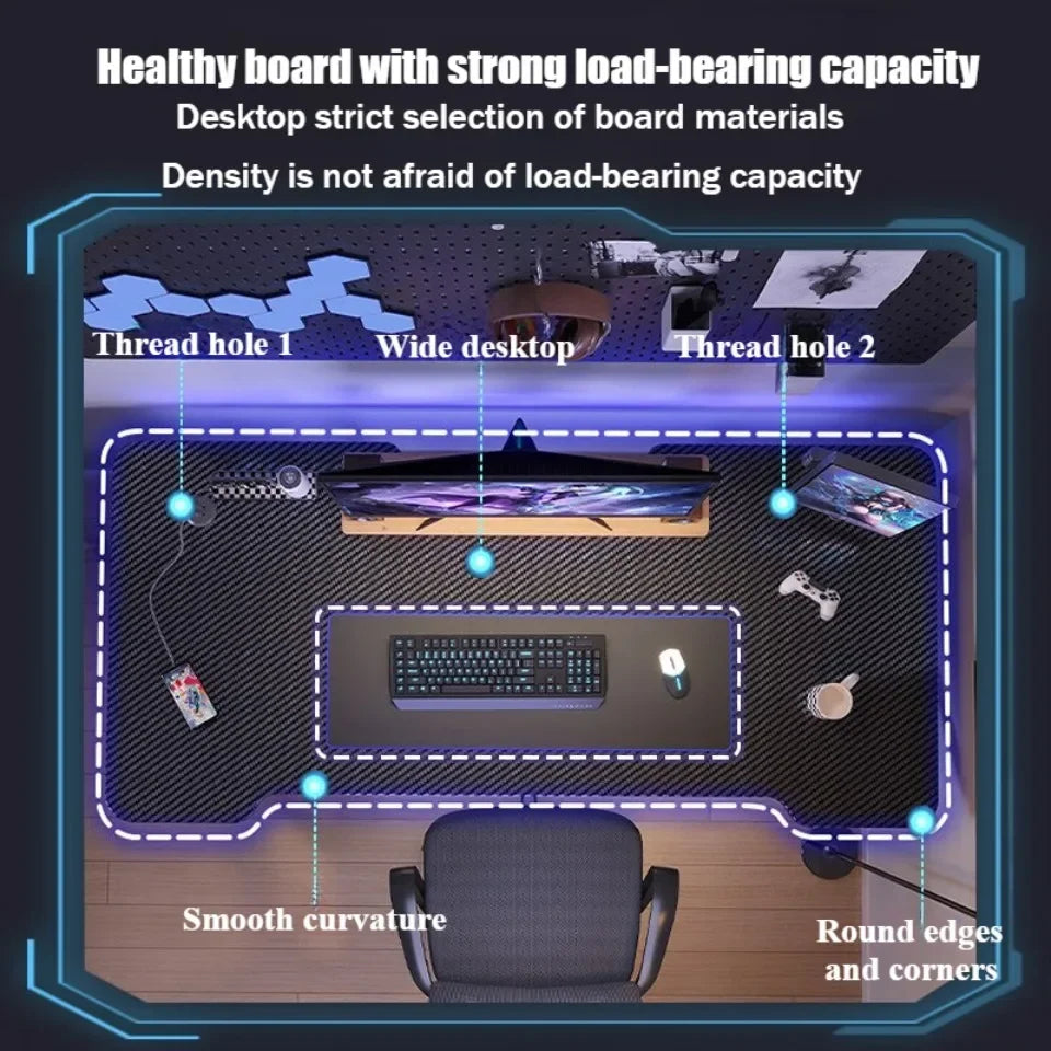 Electron Sports Game Table Conform To Human Body Engineering Gamer Computer Table K-shaped Luxurious Modern Simple Bedroom Desk
