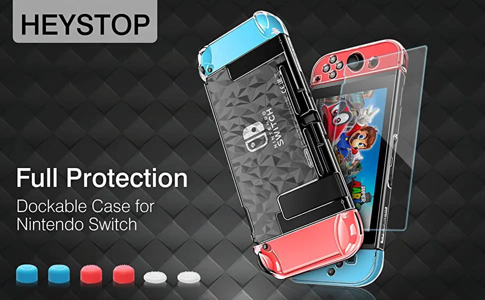 Case Compatible with Nintendo Switch Dockable Clear Protective Case Cover for Nintendo Switch and Joy-Con Controller