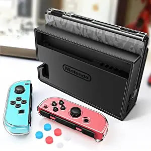 Case Compatible with Nintendo Switch Dockable Clear Protective Case Cover for Nintendo Switch and Joy-Con Controller