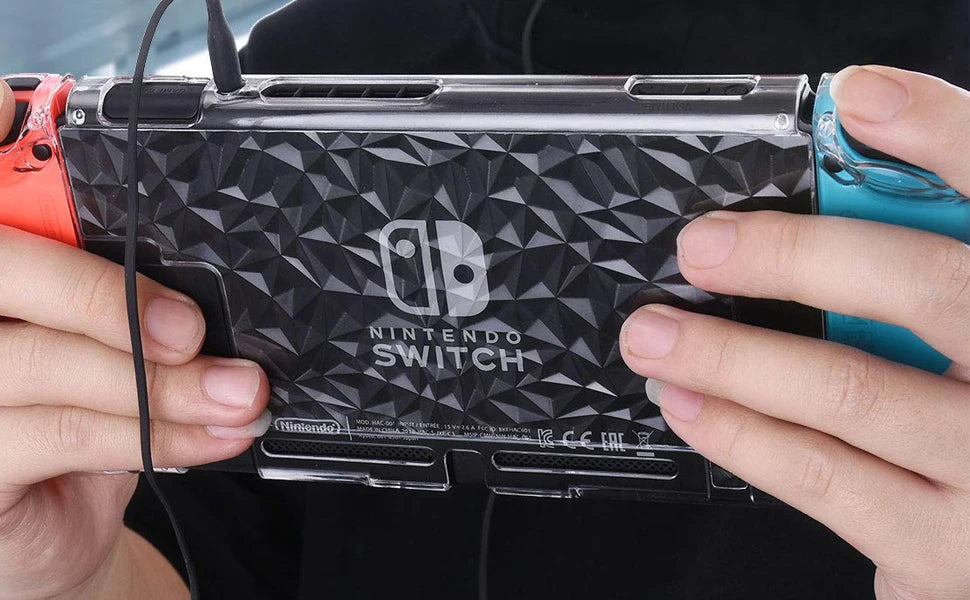 Case Compatible with Nintendo Switch Dockable Clear Protective Case Cover for Nintendo Switch and Joy-Con Controller
