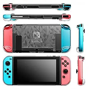 Case Compatible with Nintendo Switch Dockable Clear Protective Case Cover for Nintendo Switch and Joy-Con Controller