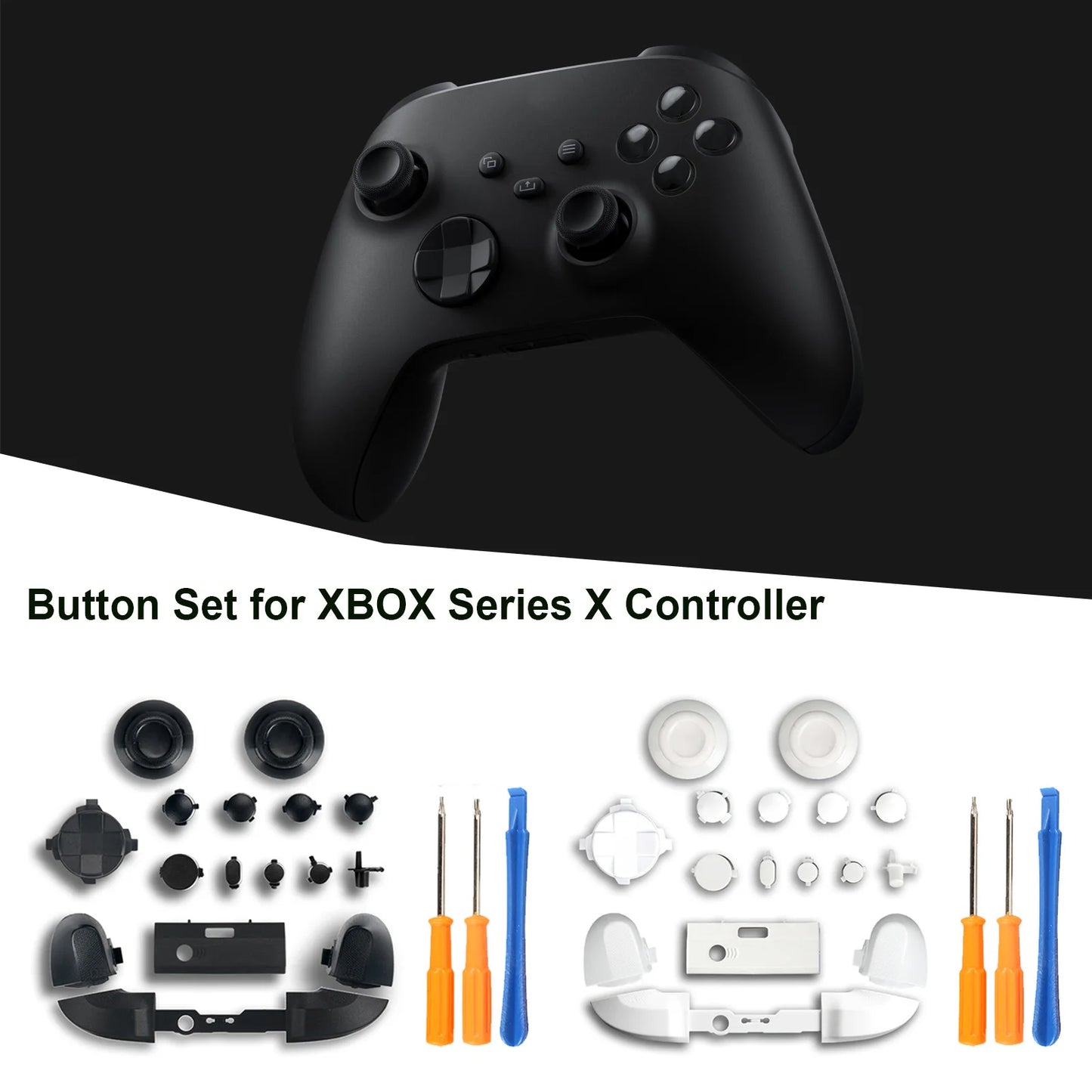 Replacement Kit For Xbox Series X Controller LB RB Bumpers Trigger Buttons Guide Button With Screwdriver Game Accessories