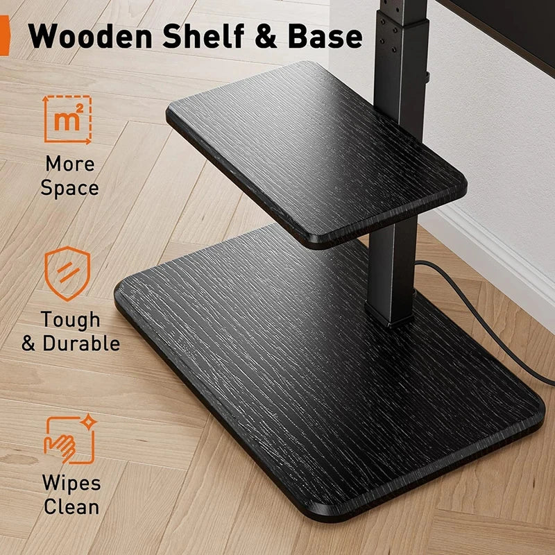 Rolling TV Stand, Mobile TV Cart on Wheels for 32-65 Inch Flat Screen TVs Swivel Height Adjustable Floor TV Stand VESA 600x400mm